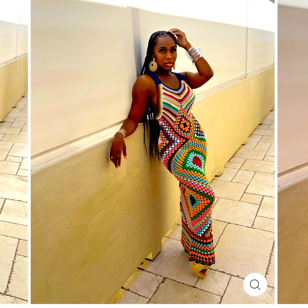 Positive Vibes Crochet Maxi Dress